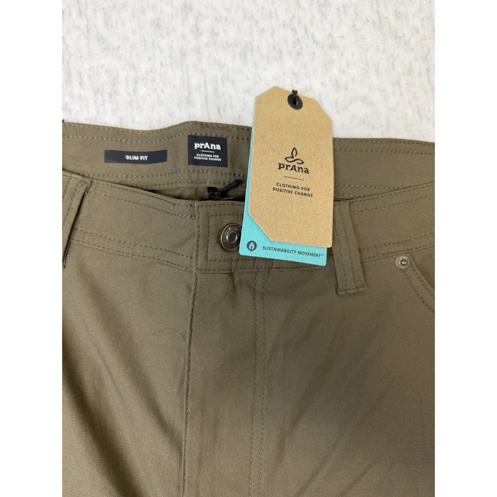 Prana Brion‎ Slim Pant II Slate Green Mens 42x30 ReZion Recycled Nylon 1965551